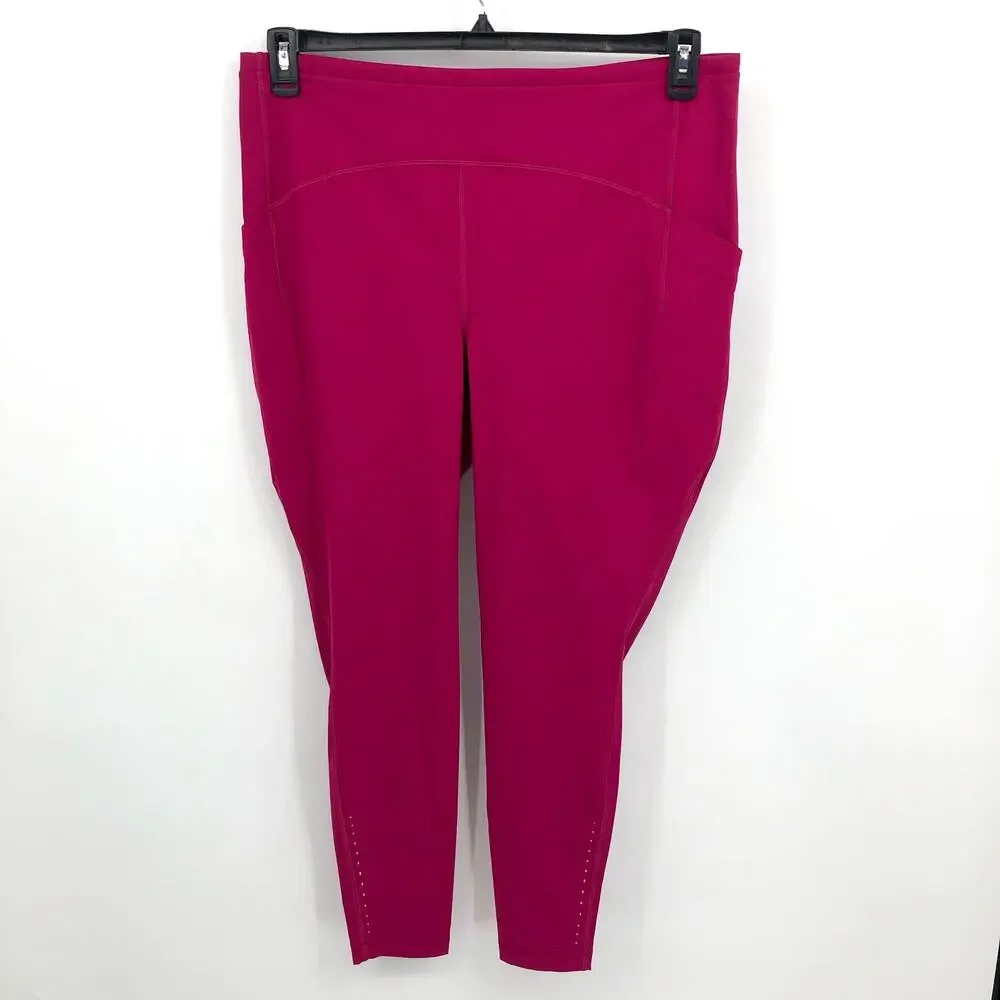 LULULEMON Womens Swift Speed High-Rise Leggings Size 18 Pink Wild Berry 28